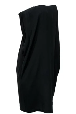 Bottega Veneta - Black Strapless Shift Dress w/ Drape Sz L