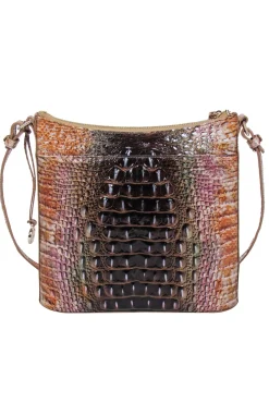 Brahmin - Gold Multi Ombre Croc Embossed Leather Crossbody Bag