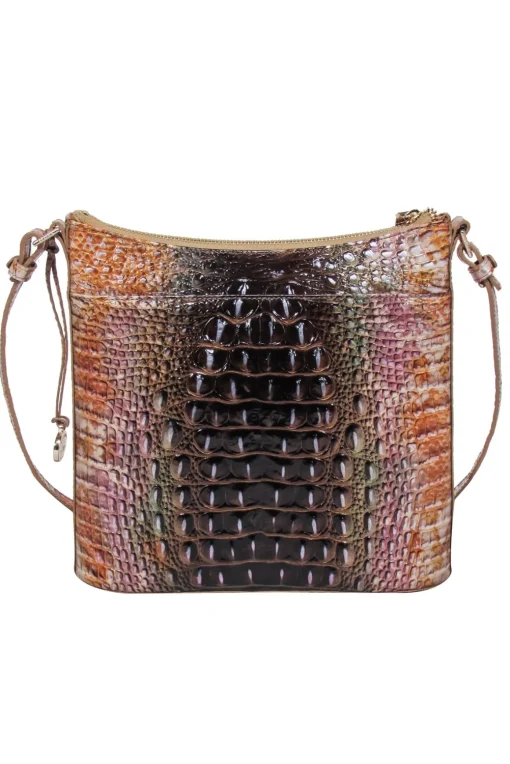 Brahmin - Gold Multi Ombre Croc Embossed Leather Crossbody Bag