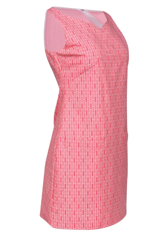 Britt Ryan - White & Pink Graphic Printed Sheath Dress Sz 2