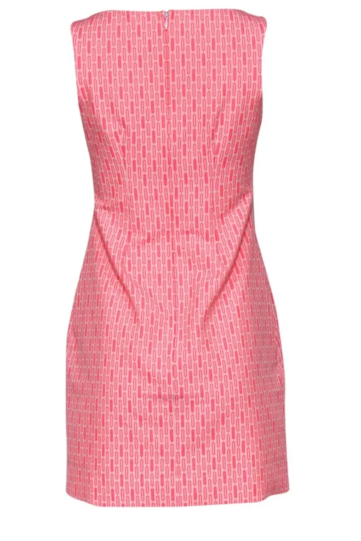 Britt Ryan - White & Pink Graphic Printed Sheath Dress Sz 2