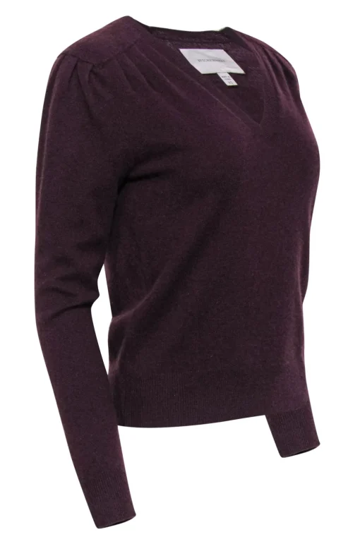 Brochu Walker - Burgundy V-Neck Cashmere Sweater Sz XS