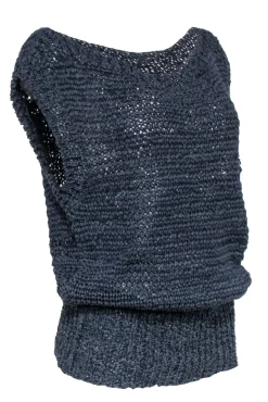 Brochu Walker - Navy Knit Sleeveless Sweater Sz S