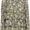 Brooks Brothers - Green, Blue & White Floral Print Silk Tiered Blouse Sz 8