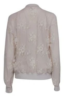 Brunello Cucinelli - Beige Lace Bomber Jacket Sz 10