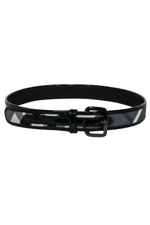Burberry - Black & Grey Plaid Belt Sz 4