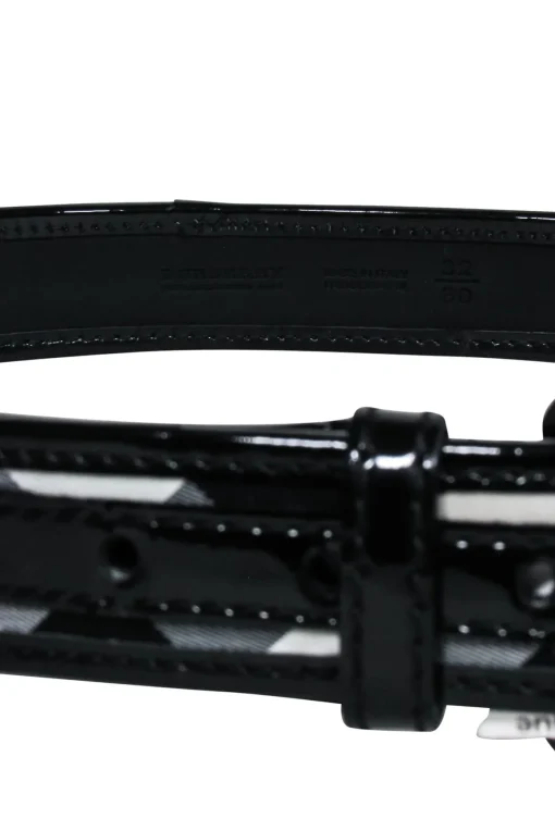 Burberry - Black & Grey Plaid Belt Sz 4