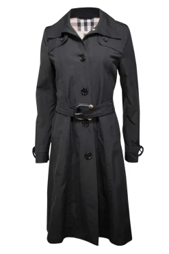 Burberry - Black Belted Trench Coat Sz XS