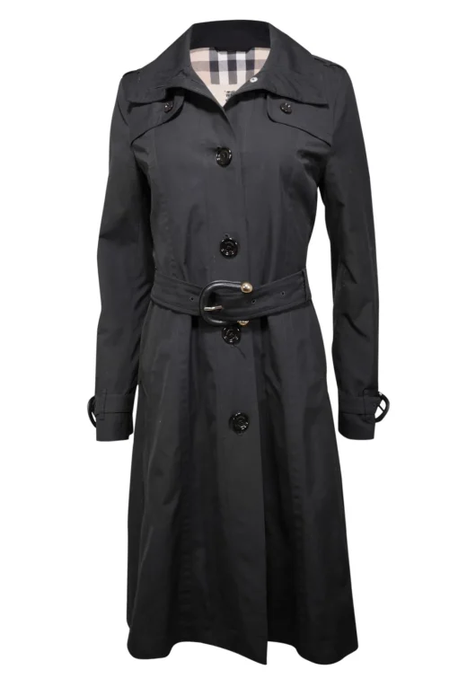 Burberry - Black Belted Trench Coat Sz XS