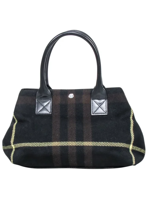 Burberry - Black, Brown, & Yellow Plaid Handbag