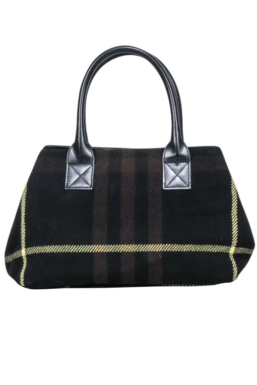 Burberry - Black, Brown, & Yellow Plaid Handbag