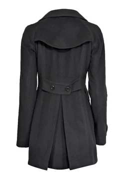 Burberry - Black Double Breasted Pea Coat Sz 6