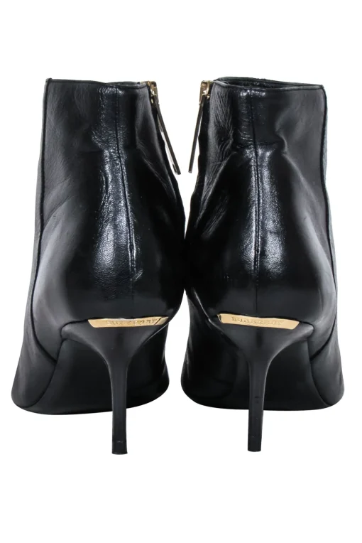 Burberry - Black Leather Stiletto Booties Sz 9