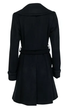 Burberry - Black Wool Blend Double Breasted Short Coat Sz 8