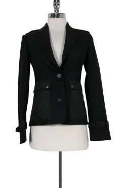 Burberry - Black Wool Jacket Sz 2