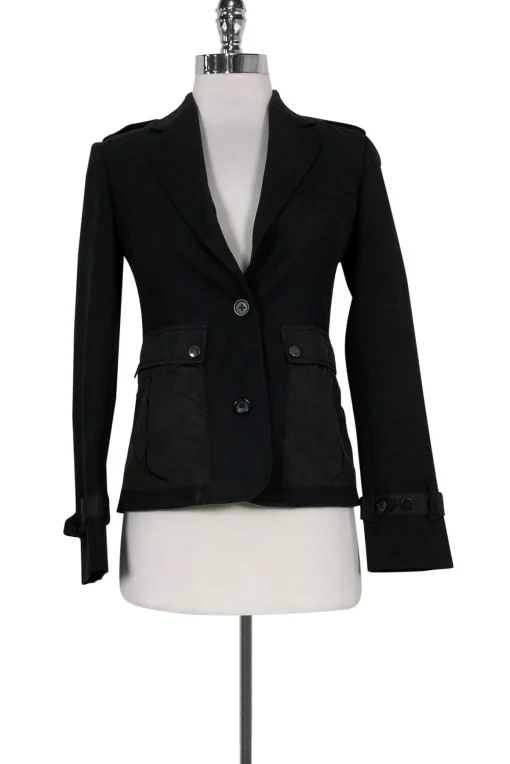 Burberry - Black Wool Jacket Sz 2