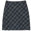 Burberry - Grey & Black Plaid Wool Midi Skirt Sz 6