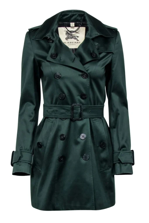 Burberry - Hunter Green Classic Trench Coat Sz 4
