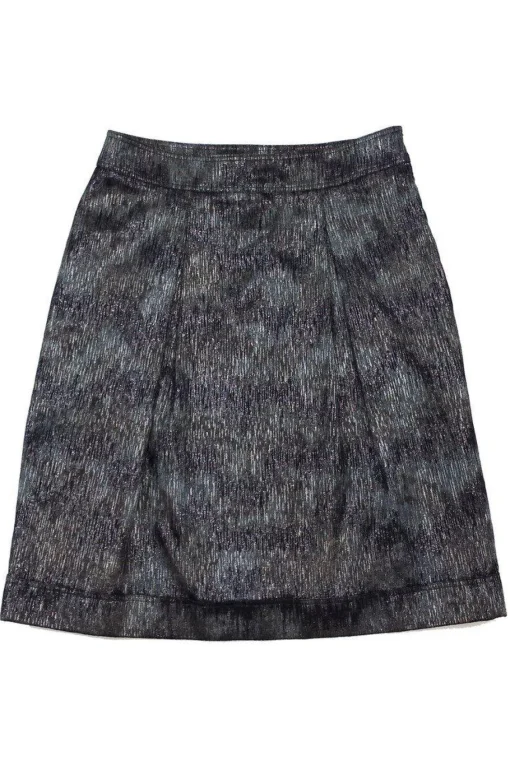 Burberry - Metallic Grey, Black, Olive & Blue Skirt Sz 4