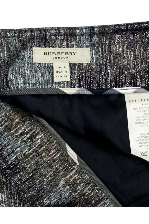 Burberry - Metallic Grey, Black, Olive & Blue Skirt Sz 4