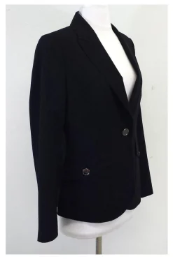 Burberry - Navy Wool Pinstripe Jacket Sz 8