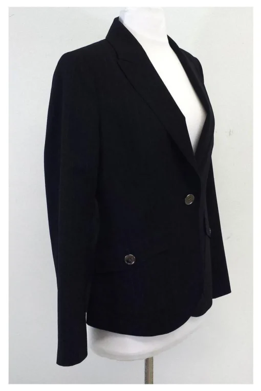 Burberry - Navy Wool Pinstripe Jacket Sz 8
