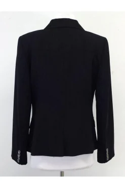 Burberry - Navy Wool Pinstripe Jacket Sz 8