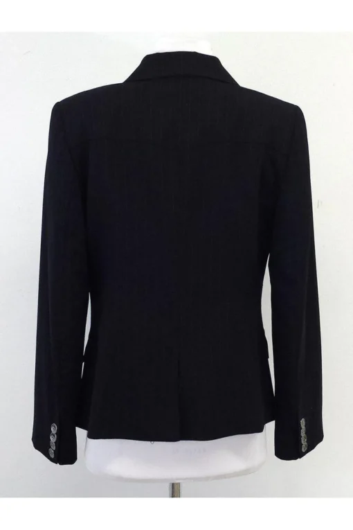 Burberry - Navy Wool Pinstripe Jacket Sz 8