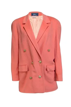 Burberry - Salmon Pink Wool Blend Blazer Sz 10