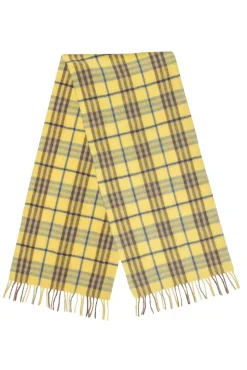 Burberry - Yellow & Blue Plaid Cashmere Scarf