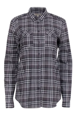 Burberry Brit - Grey Classic Plaid Button Front Sz M