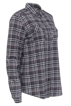 Burberry Brit - Grey Classic Plaid Button Front Sz M