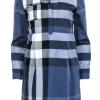 Burberry Brit - Navy Plaid Long Sleeve Dress Sz 4