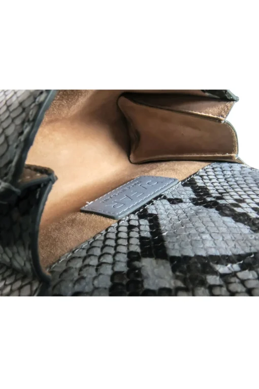 By Far - Blue Snakeskin Mini Convertible Flap Crossbody