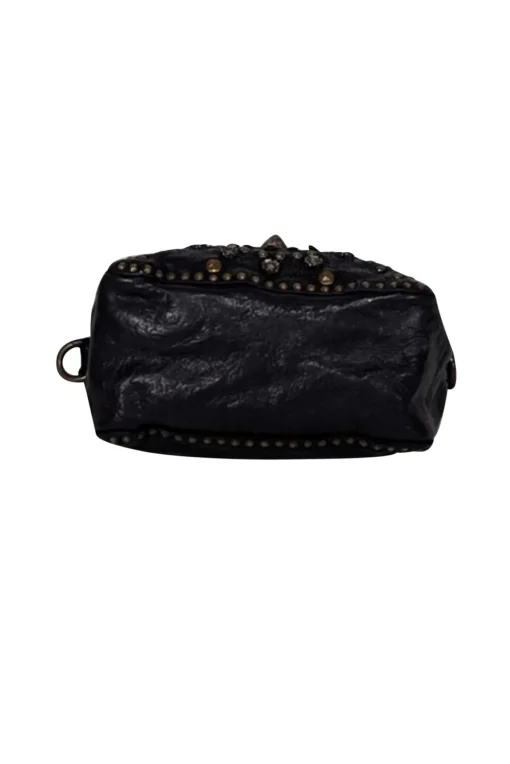 Campomaggi - Black Leather Studded Crossbody Bag