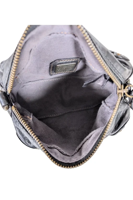 Campomaggi - Black Leather Studded Crossbody Bag