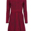 Carlisle - Black & Red Marbled Knit A-Line Dress Sz XS