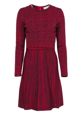 Carlisle - Black & Red Marbled Knit A-Line Dress Sz XS
