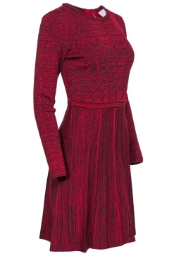 Carlisle - Black & Red Marbled Knit A-Line Dress Sz XS