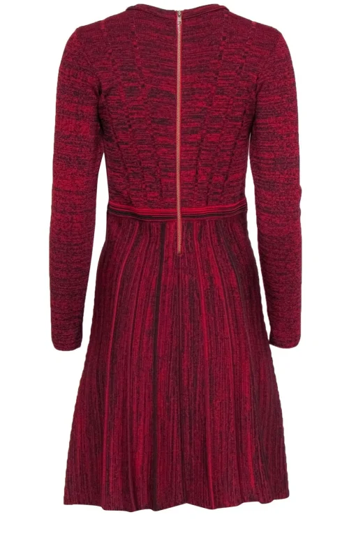 Carlisle - Black & Red Marbled Knit A-Line Dress Sz XS