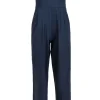Carlisle - Navy Stripe Strapless Wool Jumpsuit Sz 4