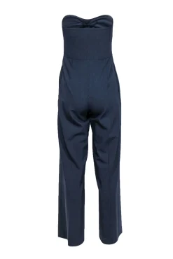 Carlisle - Navy Stripe Strapless Wool Jumpsuit Sz 4