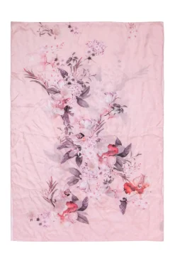 Carlisle Collection - Pink Silk Floral Print Long Scarf