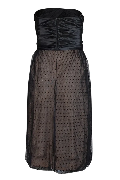 Carmen Marc Valvo - Black Silk & Lace Strapless Dress Sz 12