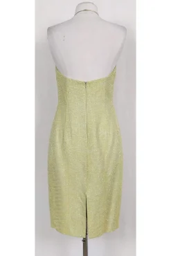 Carmen Marc Valvo - Green Beaded Halter Dress Sz 6