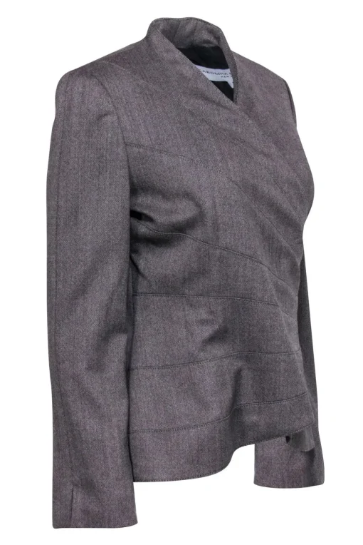Carolina Herrera - Grey Tweed Wrap Blazer Sz 10