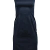 Carolina Herrera - Navy w/ Red Spaghetti Strap Midi Dress Sz 2