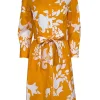 Carolina Herrera - Orange & White Floral Print Cotton Shirtdress Sz 8