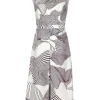 Carolina Herrera - White & Purple Printed Dress Sz 8