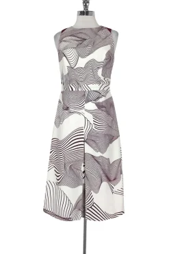 Carolina Herrera - White & Purple Printed Dress Sz 8